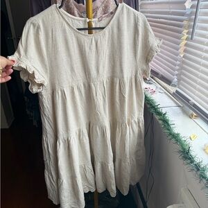 Chic Cream Tiered Women's Tunic